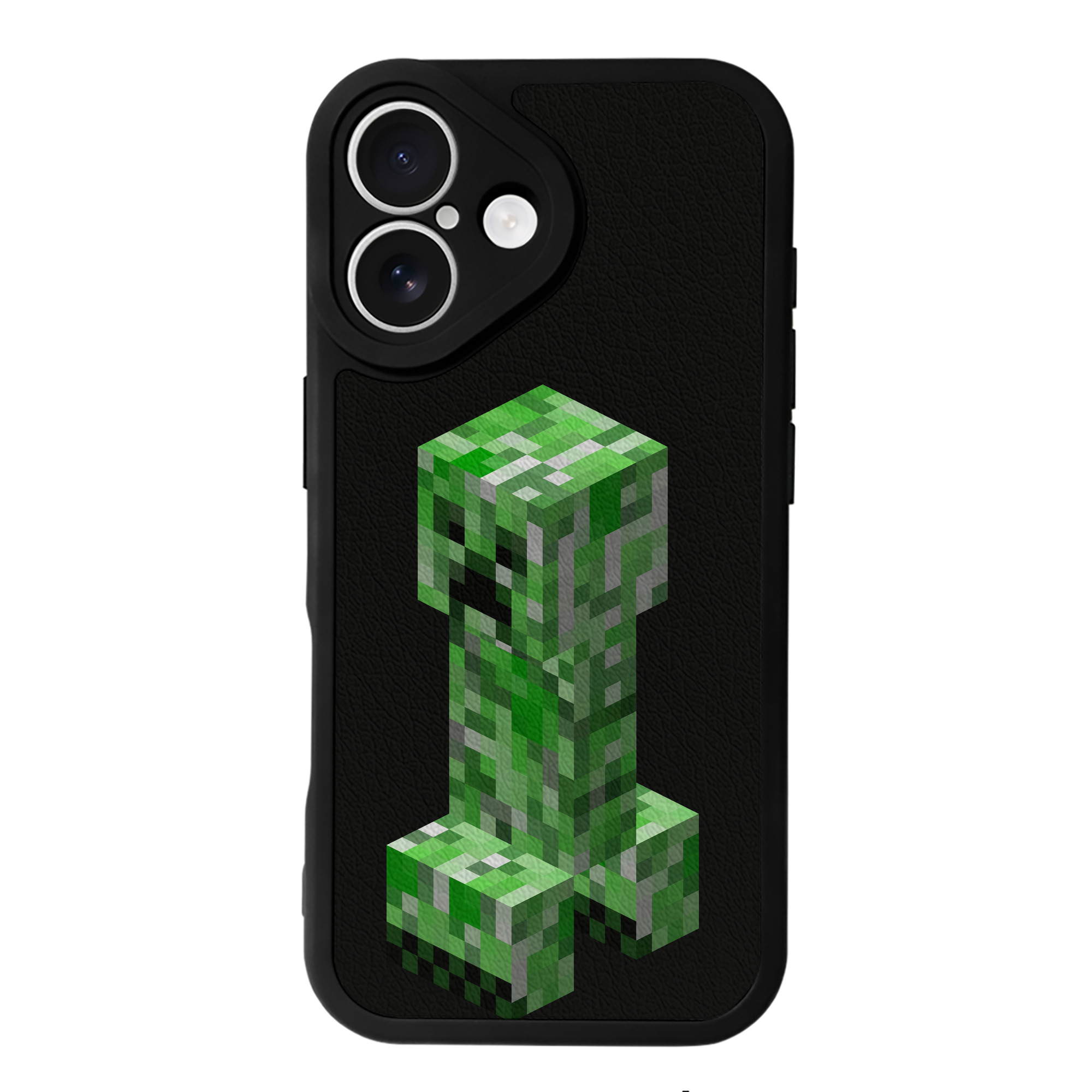 （画像用） マインクラフト ブロックの世界 Minecraft MC Block world 【iPhone 16シリーズ対応】シリコンスマホケース（レザー調） 材質：シリコン